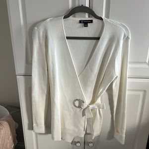 Inc long sleeve wrap sweater